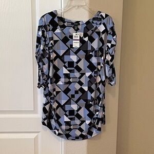 Alfani abstract black, white, blue & gray